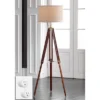 Possini Euro Design Serveyor Modern 57 1/2" Tall Tripod Floor Lamp Smart Socket Cherry Wood Brass Adjustable Beige Shade For Living Room -Possini Euro Design GUEST b4d312b5 47d3 4c72 b944 5304e5148c17