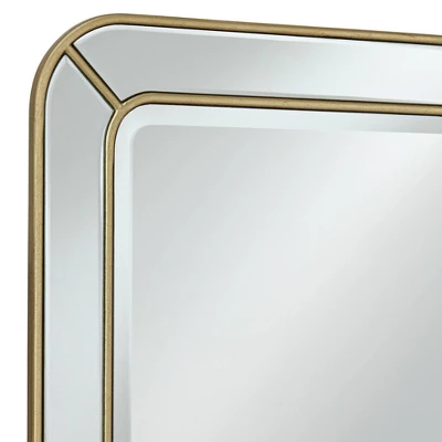 Possini Euro Design Rectangular Vanity Wall Mirror Modern Glam Beveled Edge Shiny Silver Leaf Frame 26" Wide For Bathroom Bedroom Living Family Room 4 Possini Euro Design Rectangular Vanity Wall Mirror Modern Glam Beveled Edge Shiny Silver Leaf Frame 26" Wide For Bathroom Bedroom Living Family Room - Image 2