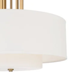 Possini Euro Design Sundry Warm Brass Pendant Chandelier 24" Wide Modern Double Drum Shades 4-Light Fixture For Dining Room House Foyer Kitchen Island -Possini Euro Design GUEST b5e78987 20aa 4295 a08b 99f9050db613