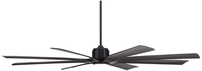 80" Possini Euro Design Defender Modern Indoor Outdoor Ceiling Fan With Dimmable LED Light Remote Control Matte Black Damp Rated For Patio Exterior 8 80" Possini Euro Design Defender Modern Indoor Outdoor Ceiling Fan With Dimmable LED Light Remote Control Matte Black Damp Rated For Patio Exterior - Image 6
