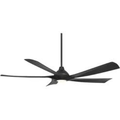 Possini Euro Design 60" Eloquent Modern Indoor Outdoor Ceiling Fan 5 Blade LED Light Remote Control Matte Black Finish Bedroom Patio Damp Rated -Possini Euro Design GUEST b6c85d77 b5bc 4db4 9347 7aaa0e9cfae5