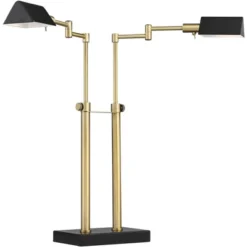 Possini Euro Design Keegan Modern Desk Lamp 24" High Warm Brass With Dual USB Charging Ports LED Adjustable Black Shade For Bedroom Living Room Desk -Possini Euro Design GUEST b6d2dc1f e4b2 4213 b84f 70fdd43c4979