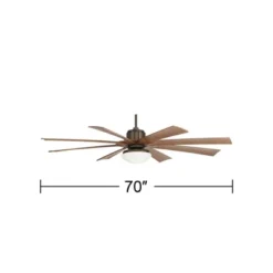 70" Possini Euro Design Industrial Outdoor Ceiling Fan With LED Light Remote Oil Rubbed Bronze Opal Glass Damp Rated For Patio -Possini Euro Design GUEST b75266f9 10de 4921 b7fe 3bb123755419