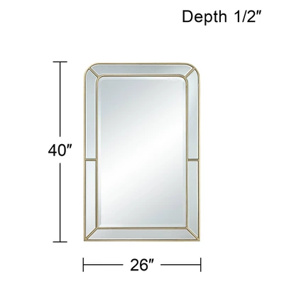 Possini Euro Design Rectangular Vanity Wall Mirror Modern Glam Beveled Edge Shiny Silver Leaf Frame 26" Wide For Bathroom Bedroom Living Family Room 8 Possini Euro Design Rectangular Vanity Wall Mirror Modern Glam Beveled Edge Shiny Silver Leaf Frame 26" Wide For Bathroom Bedroom Living Family Room - Image 6
