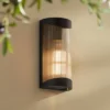 Possini Euro Design Possini Euro August 11" High Textured Black Outdoor Wall Light -Possini Euro Design GUEST b8ce9f07 7226 4e49 9e96 6f54d262f06e