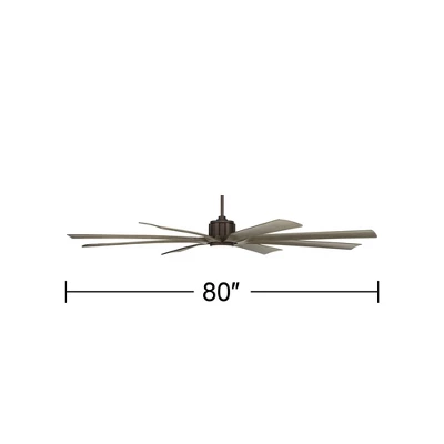 80" Possini Euro Design Defender Modern Indoor Outdoor Ceiling Fan With Dimmable LED Light Remote Oil Rubbed Bronze Oak Damp Rated For Patio Exterior 5 80" Possini Euro Design Defender Modern Indoor Outdoor Ceiling Fan With Dimmable LED Light Remote Oil Rubbed Bronze Oak Damp Rated For Patio Exterior - Image 3