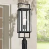 Possini Euro Design Jericho Modern Outdoor Post Light Textured Black 22" Clear Glass Panel For Exterior Barn Deck House Porch Yard Patio Home Outside -Possini Euro Design GUEST b9c6f109 d0e8 4758 b92f b408bf88de60