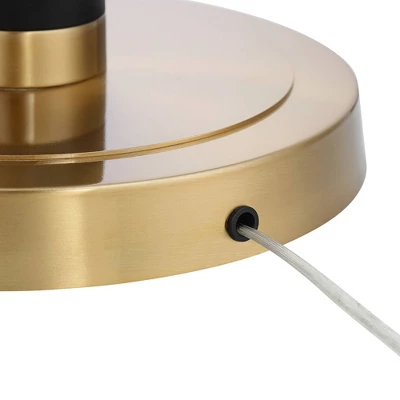 Possini Euro Design Ventura Modern Torchiere Floor Lamp 75" Tall Black Brass LED Frosted Glass Bowl Shade For Living Room Office House Bedroom Home 8 Possini Euro Design Ventura Modern Torchiere Floor Lamp 75" Tall Black Brass LED Frosted Glass Bowl Shade For Living Room Office House Bedroom Home - Image 6