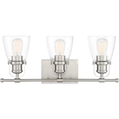 Possini Euro Design Kalen Modern Wall Light Brushed Nickel Hardwire 23 1/2" 3-Light Fixture Clear Glass Shade For Bedroom Bathroom Vanity Reading 14 Possini Euro Design Kalen Modern Wall Light Brushed Nickel Hardwire 23 1/2" 3-Light Fixture Clear Glass Shade For Bedroom Bathroom Vanity Reading -Possini Euro Design GUEST ba1c6ad1 8fd5 4076 ae70 fd5c4311f587