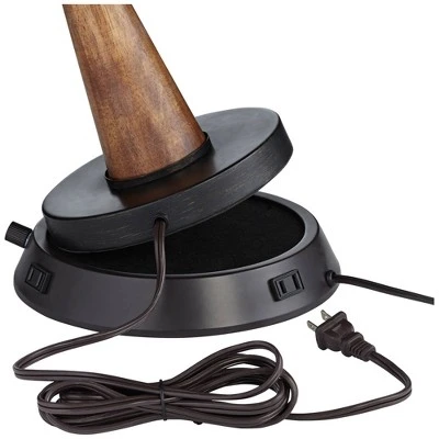 Possini Euro Design Buckhead Modern Table Lamp 28" Tall Bronze With Dimmable USB Workstation Base Drum Shade For Bedroom Living Room Kids Desk Home 8 Possini Euro Design Buckhead Modern Table Lamp 28" Tall Bronze With Dimmable USB Workstation Base Drum Shade For Bedroom Living Room Kids Desk Home - Image 6