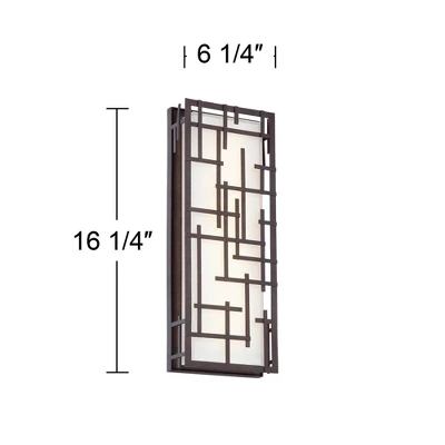 Possini Euro Design Outdoor Wall Light Fixture Bronze LED 16 1/4" High White Cased Glass For Exterior Barn Deck House Porch Yard Patio Outside Garage 5 Possini Euro Design Outdoor Wall Light Fixture Bronze LED 16 1/4" High White Cased Glass For Exterior Barn Deck House Porch Yard Patio Outside Garage - Image 3