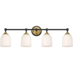 Possini Euro Design Possini Euro Zaragoza 32" Wide Gold And Black 4-Light Bath Light -Possini Euro Design GUEST bb490c1d eb50 458c 89d0 d8019c98ac8f