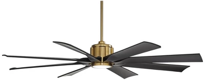 60" Possini Euro Design Defender Modern Indoor Outdoor Ceiling Fan With Dimmable LED Light Remote Soft Brass Matte Black Damp Rated For Patio Exterior 6 60" Possini Euro Design Defender Modern Indoor Outdoor Ceiling Fan With Dimmable LED Light Remote Soft Brass Matte Black Damp Rated For Patio Exterior - Image 4