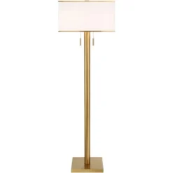 Possini Euro Design Bolivar Mid Century Modern 72" Tall Standing Floor Lamp Light Large Oversized 2-Light Pull Chain Metal Warm Gold Finish Bedroom -Possini Euro Design GUEST bbde16a4 d4e3 47d4 b922 ecbe3d647638