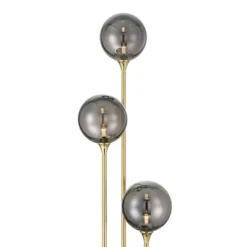 Possini Euro Design Arielle Mid Century Modern 67" Tall Standing Floor Lamp Tree 3-Light LED Foot Switch Gold Metal Brass Bubble Glass Gray Shade -Possini Euro Design GUEST bd06b490 3489 48bc 8599 3c0afbcfd763