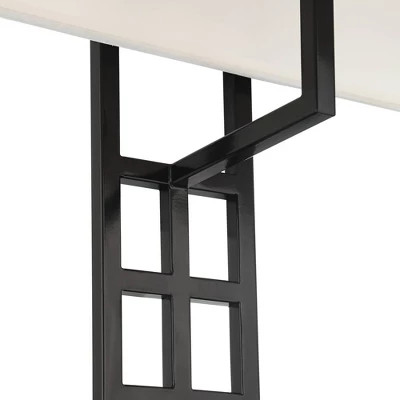 Possini Euro Design Ventano Modern Wall Lamp Matte Black Metal Plug-in 16" Light Fixture White Linen Shade For Bedroom Living Room House Hallway 10 Possini Euro Design Ventano Modern Wall Lamp Matte Black Metal Plug-in 16" Light Fixture White Linen Shade For Bedroom Living Room House Hallway - Image 8