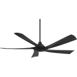 Possini Euro Design 60" Eloquent Modern Indoor Outdoor Ceiling Fan 5 Blade LED Light Remote Control Matte Black Finish Bedroom Patio Damp Rated -Possini Euro Design GUEST be37b28e 8de8 432a 93b6 89d1d549b1bc