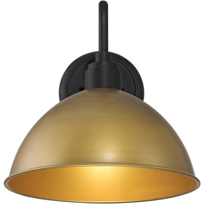 Possini Euro Design Miles 12 1/2" High Modern Industrial Outdoor Wall Light Fixture Mount Porch House Exterior Outside Weatherproof Black Gold 6 Possini Euro Design Miles 12 1/2" High Modern Industrial Outdoor Wall Light Fixture Mount Porch House Exterior Outside Weatherproof Black Gold - Image 4