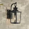 Possini Euro Design Ackerly 14" High Farmhouse Rustic Lantern Outdoor Wall Light Fixture Mount Porch House Edison Bulb Textured Black Finish Metal -Possini Euro Design GUEST bfa1f101 cf8c 4984 b172 a08c731a0d24