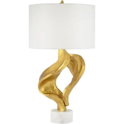 Possini Euro Design Hera Modern Vintage Glam Table Lamp 31" Tall Sculptural Rose Gold White Shade Bedroom Living Room Bedside Nightstand Office Kids -Possini Euro Design GUEST bfc34c7e 2eab 4323 be16 32ee178d0b98
