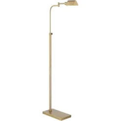 Possini Euro Design Keegan Traditional Pharmacy Floor Lamp 54 1/4" Tall Warm Gold Adjustable Swing Arm Metal Tent Shade For Living Room Reading -Possini Euro Design GUEST c1966215 8625 4fde a503 fd8ea66e8be9