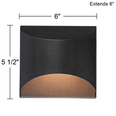 Possini Euro Design Ratner Modern Outdoor Wall Light Fixture Black Dark Sky LED Downlight 5 1/2" For Post Exterior Barn Deck House Porch Yard Patio 9 Possini Euro Design Ratner Modern Outdoor Wall Light Fixture Black Dark Sky LED Downlight 5 1/2" For Post Exterior Barn Deck House Porch Yard Patio - Image 7