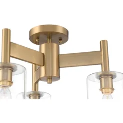 Possini Euro Design Lantico Modern Ceiling Light Semi Flush Mount Fixture 17" Wide Gold 3-Light Clear Glass For Bedroom Kitchen Living Room Hallway -Possini Euro Design GUEST c1dff467 2912 4980 8acc 8d9d9dc024eb
