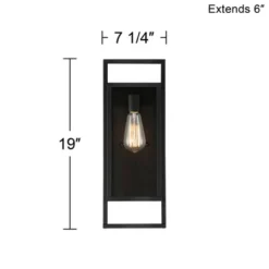 Possini Euro Design Jericho Modern Outdoor Wall Light Fixture Textured Black Metal 19" Clear Glass Panel For Post Exterior Barn Deck House Porch Yard -Possini Euro Design GUEST c225dbc7 0d5b 4415 ad49 deba60c24328