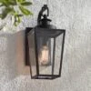 Possini Euro Design Ackerly Modern Outdoor Wall Light Fixture Textured Black 17 1/4" Clear Glass For Post Exterior Barn Deck House Porch Yard Patio -Possini Euro Design GUEST c36c4d48 d810 4ee2 9ad2 715551381ea2