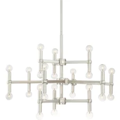 Possini Euro Design Marya Brushed Nickel Chandelier 32" Wide Modern 24-Light Fixture For Dining Room House Foyer Kitchen Island Entryway Bedroom Home -Possini Euro Design GUEST c377a767 7d2d 4ac9 a18d f4a9873aaf53