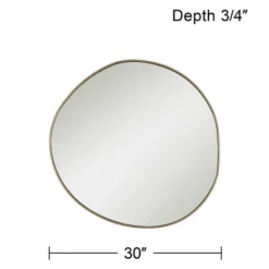 Possini Euro Design Rorschach Uneven Round Vanity Wall Mirror Modern Champagne Frame 30" Wide For Bathroom Bedroom Living Room Office Entryway House -Possini Euro Design GUEST c445770b ab15 4065 80ad e7a6a8e27c3e