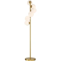Possini Euro Design Astria Mid Century Modern 67" Tall Standing Floor Lamp Skinny Tree 6-Light Foot Switch Warm Gold Metal Living Room Bedroom House -Possini Euro Design GUEST c457ccd6 f09d 487c 8120 4dee13dbd71c