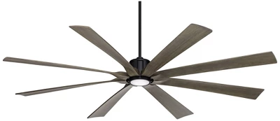 80" Possini Euro Design Defender Modern Indoor Outdoor Ceiling Fan With Dimmable LED Light Remote Matte Black Oak Damp Rated For Patio Exterior House 9 80" Possini Euro Design Defender Modern Indoor Outdoor Ceiling Fan With Dimmable LED Light Remote Matte Black Oak Damp Rated For Patio Exterior House - Image 7