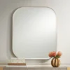 Possini Euro Design Bailey Rounded Corner Rectangular Vanity Wall Mirror Modern Beveled Brushed Gold Frame 27" Wide For Bathroom Bedroom Home Office -Possini Euro Design GUEST c53639dd 8ad0 4151 9a17 301781f6e16f