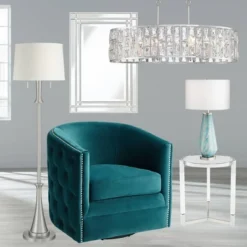 Possini Euro Design Jaime Modern Table Lamp 26" High Blue Gray Art Glass White Drum Shade For Bedroom Living Room Bedside Nightstand Office Kids House 17 Possini Euro Design Jaime Modern Table Lamp 26" High Blue Gray Art Glass White Drum Shade For Bedroom Living Room Bedside Nightstand Office Kids House -Possini Euro Design GUEST c58d2bef 7f90 4c96 9313 3a465fdfc78f