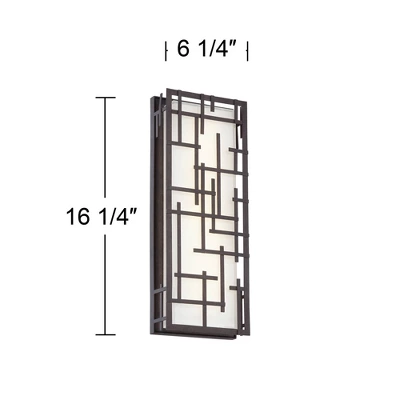Possini Euro Design Outdoor Wall Light Fixture Bronze LED 16 1/4" High White Cased Glass For Exterior Barn Deck House Porch Yard Patio Outside Garage 10 Possini Euro Design Outdoor Wall Light Fixture Bronze LED 16 1/4" High White Cased Glass For Exterior Barn Deck House Porch Yard Patio Outside Garage - Image 8