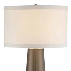 Possini Euro Design Karen Modern Table Lamp 36" Tall Dark Gold Glass Off White Fabric Drum Shade For Bedroom Living Room Bedside Nightstand Office -Possini Euro Design GUEST c6748c4a c890 438e 979f 021b596a0701 1