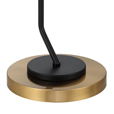 Possini Euro Design Tarrah Mid Century Modern 63" Tall Chairside Arc Floor Lamp Gold Black Metal Clear Glass Shade For Living Room House 6 Possini Euro Design Tarrah Mid Century Modern 63" Tall Chairside Arc Floor Lamp Gold Black Metal Clear Glass Shade For Living Room House - Image 4