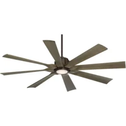 Possini Euro Design 60" Defender Farmhouse Rustic Indoor Outdoor Ceiling Fan 8 Blade LED Light Remote Control Bronze Oak Finish Blades Bedroom -Possini Euro Design GUEST c6c3d5e6 893c 45cb 9885 c47bec91e34b