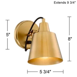 Possini Euro Design Capetown Modern Wall Light Sconce Warm Brass Hardwire 5 3/4" Fixture Up Down Swivel For Bedroom Reading Living Room Hallway House -Possini Euro Design GUEST c707f2e1 c2d9 4650 820c e07f2ea07044