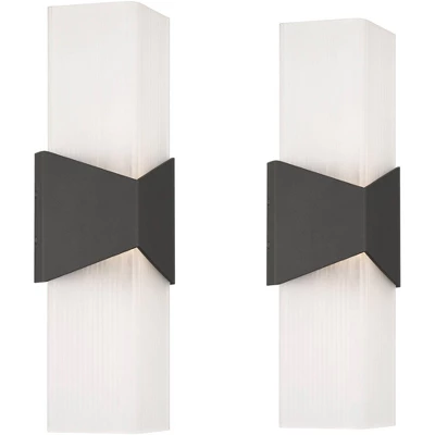Possini Euro Design Possini Euro Tux 18"H Black And White LED Outdoor Wall Light Set Of 2 11 Possini Euro Design Possini Euro Tux 18"H Black And White LED Outdoor Wall Light Set Of 2 - Image 9
