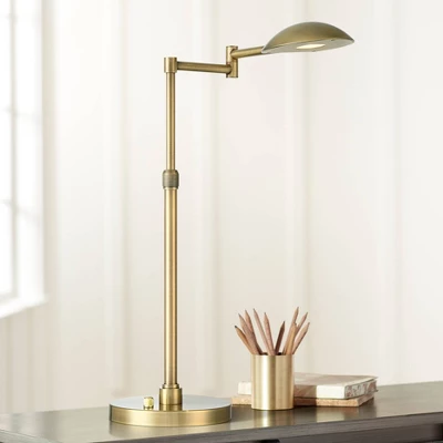 Possini Euro Design Possini Euro Warm Gold LED Swing Arm Desk Lamp 3 Possini Euro Design Possini Euro Warm Gold LED Swing Arm Desk Lamp