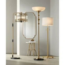 Possini Euro Design Summit Light Blaster Modern Torchiere Floor Lamp 71" Tall Warm Gold Frosted Glass Shade For Living Room Bedroom Office House Home -Possini Euro Design GUEST c949512f 734e 4b33 8b98 f6c849f5942a
