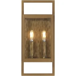 Possini Euro Design Possini Euro Jerry 16" High Aged Brass 2-Light Outdoor Wall Light -Possini Euro Design GUEST ca491774 b855 4796 a9d8 e88daceee41b