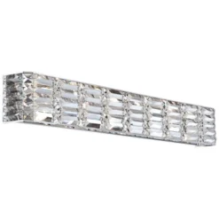 Possini Euro Design Vivienne Modern Wall Light Chrome Hardwire 35" Light Bar Fixture Clear Crystal For Bedroom Bathroom Vanity Reading Living Room -Possini Euro Design GUEST caf12a77 a29a 4c80 bebe 2e0c0564f6e1