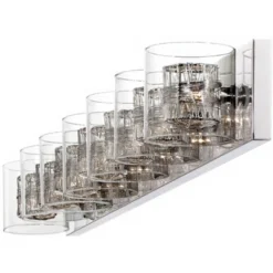 Possini Euro Design Wrapped Wire Modern Wall Light Polished Chrome Hardwire 56" 7-Light Fixture Clear Glass For Bedroom Bathroom Reading Living Room -Possini Euro Design GUEST cb45cf5e 8761 402b 8fdb 63f392e9c53e