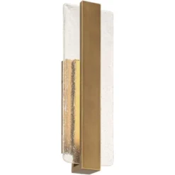 Possini Euro Design Possini Euro Cascadia 18"H Brass Piastra Glass LED Outdoor Wall Light -Possini Euro Design GUEST ce2a67c0 958e 45b0 8eec ac1627075f44