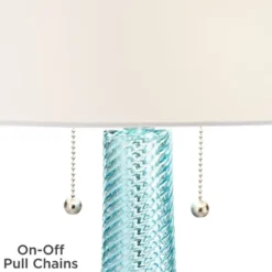 Possini Euro Design Modern Table Lamps 28.5" Tall Set Of 2 Light Sky Blue Fluted Glass White Drum Shade For Living Room Bedroom Office Family 13 Possini Euro Design Modern Table Lamps 28.5" Tall Set Of 2 Light Sky Blue Fluted Glass White Drum Shade For Living Room Bedroom Office Family -Possini Euro Design GUEST ce33ce39 37d6 42db 8e19 08e49bf1dc90