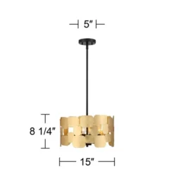 Possini Euro Design Stella Black Pendant Chandelier 15" Wide Modern Gold Leaf Drum Shade 4-Light Fixture For Dining Room House Foyer Kitchen Island 15 Possini Euro Design Stella Black Pendant Chandelier 15" Wide Modern Gold Leaf Drum Shade 4-Light Fixture For Dining Room House Foyer Kitchen Island -Possini Euro Design GUEST ce404503 72a6 42fa b60a 005d26d6fc09