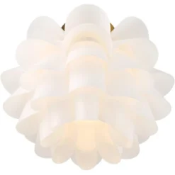 Possini Euro Design Modern Ceiling Light Semi Flush Mount Fixture White Flower Gold Metal 15 3/4" Wide Living Room Bedroom Kitchen 12 Possini Euro Design Modern Ceiling Light Semi Flush Mount Fixture White Flower Gold Metal 15 3/4" Wide Living Room Bedroom Kitchen -Possini Euro Design GUEST ce930fb8 a960 4b90 bf0d 81613c5bebb7